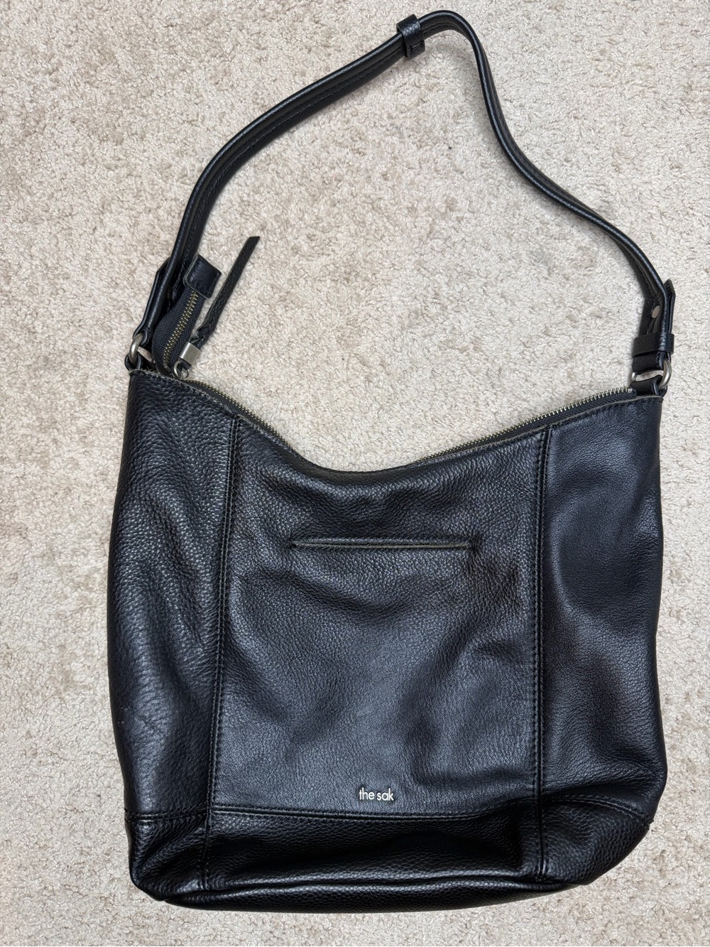 The Sak Black Pebbled Leather Shoulder Bag